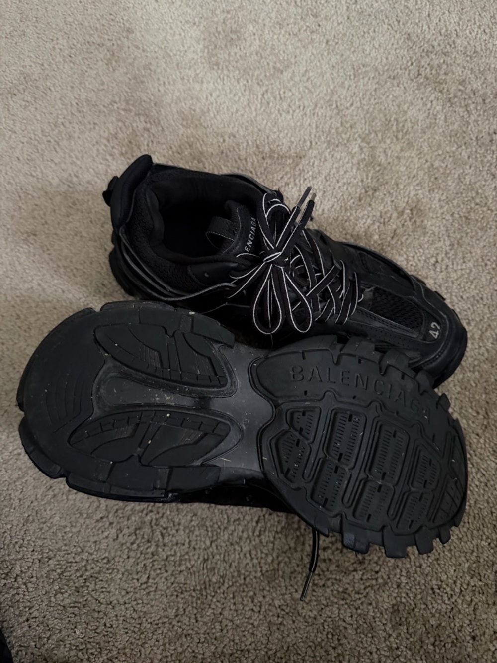 Balenciaga Black Triple S-Style Chunky Sneakers
